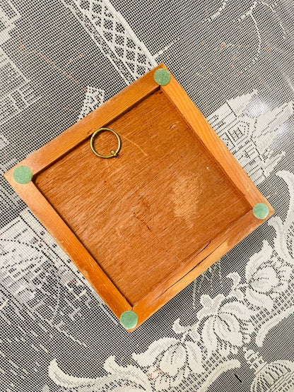 Vintage Little Dog’s Prayer Tile Plaque with Wooden Frame 5.5 inch