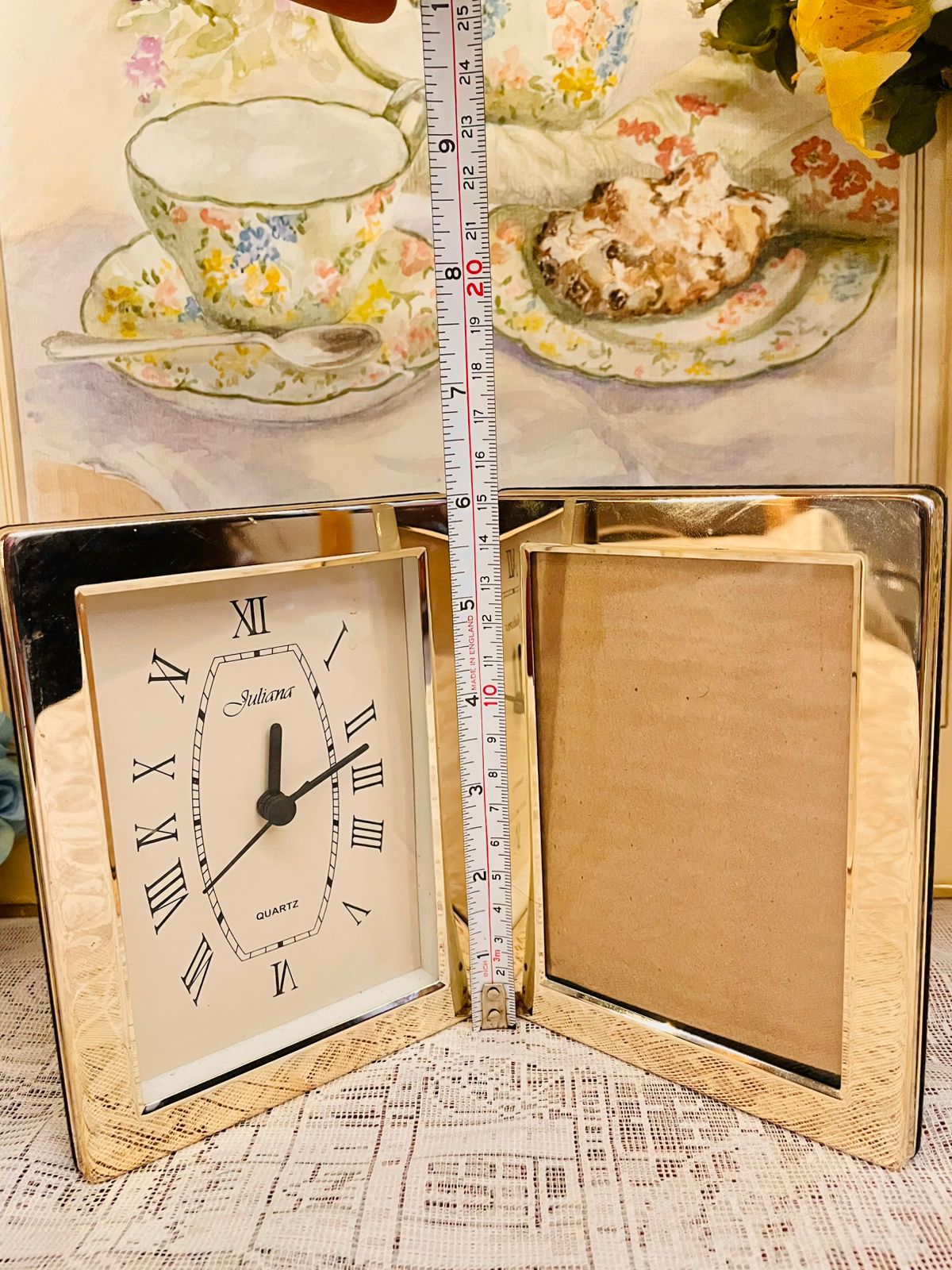 Vintage Sliver Clock with Photo Frame – Juliana Quartz