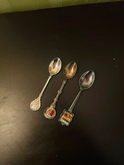 Vintage Silver Plated Souvenir Spoons Set of 3