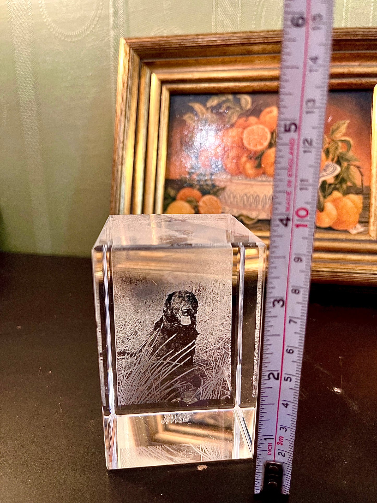 3D Laser Etched Crystal Photo Block – Dog Keepsake Ornament