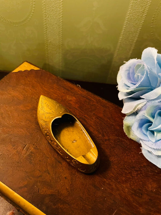 Vintage Brass Shoe Ashtray Decorative Brass Trinket Dish
