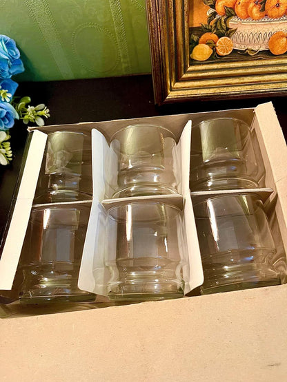 Set of 6 Clear Glass Box Packed England