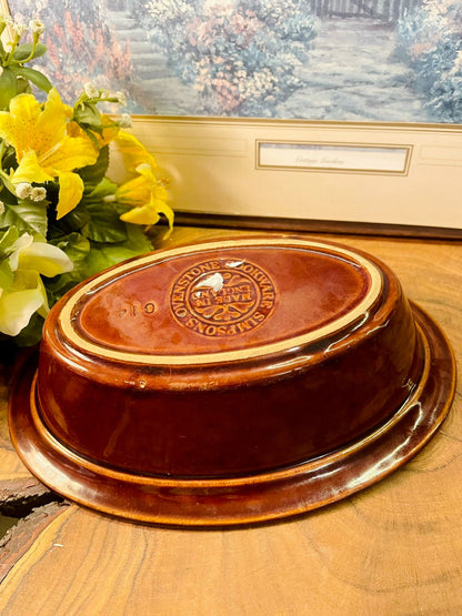 Vintage Johnson Bros Brown Oval Serving Dish England