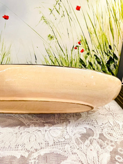 Hand Painted Moroccan Style Oval Ceramic Serving Dish