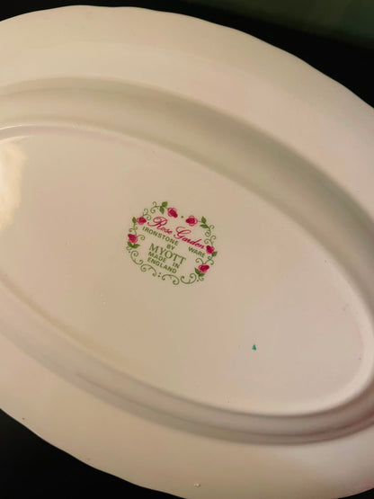 Myott Rose Garden Ironstone Oval Serving Dish