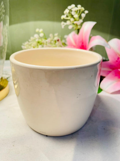 Cream Ceramic Planter 4 in