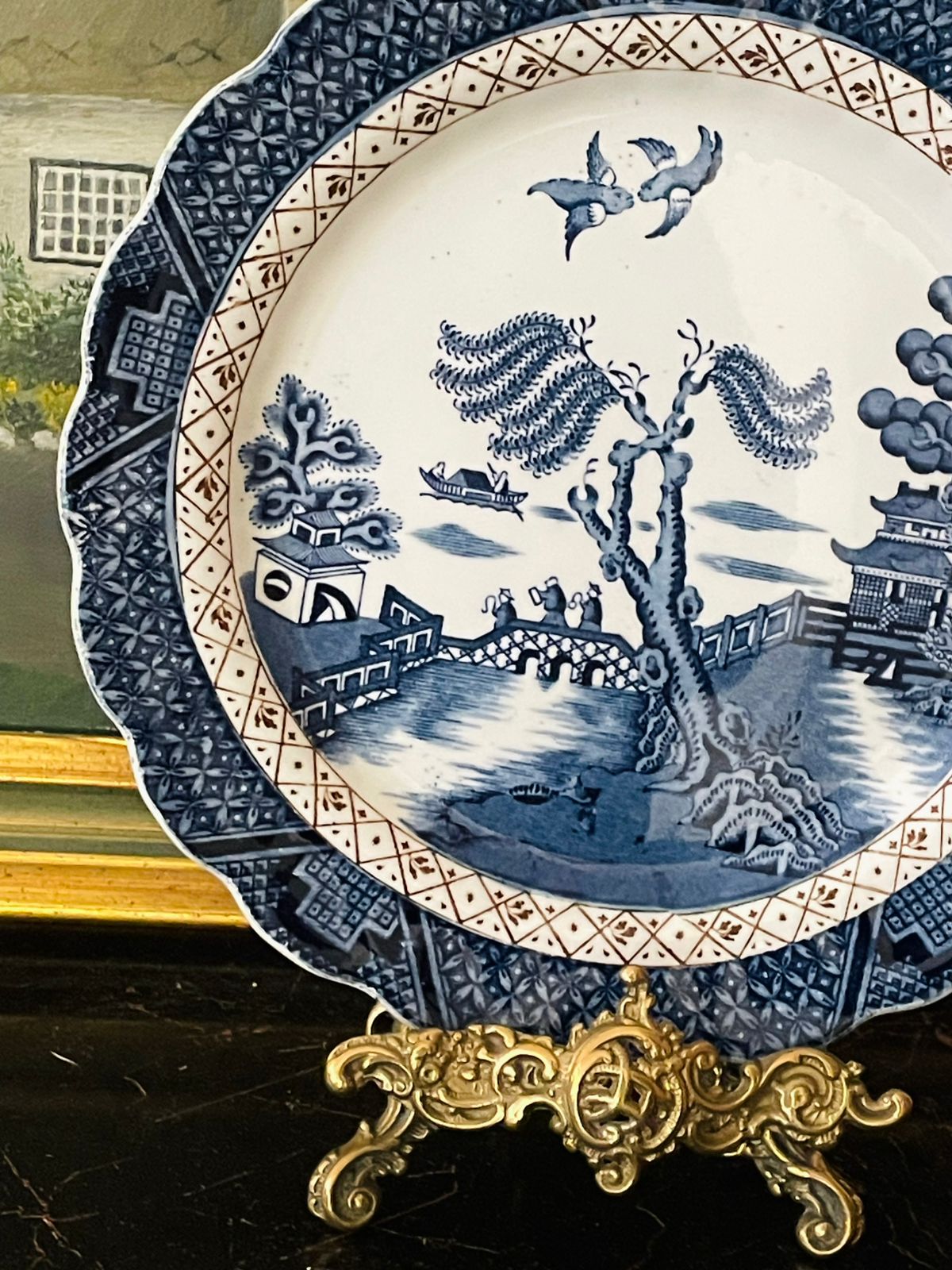 Elegant Blue Pottery Plate by Real Old Willow England – 8 to 9 Inch Vintage Collectible