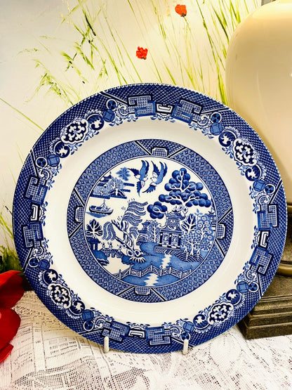 Vintage Palissy Old Windsor Locks Blue & White Plate 9 in