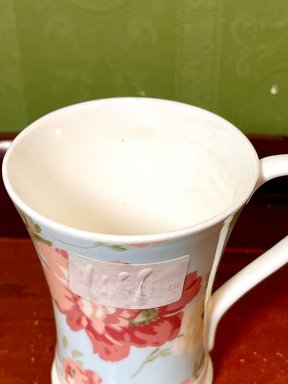 Laura Ashley Floral Fine Bone China Mug Pink Green