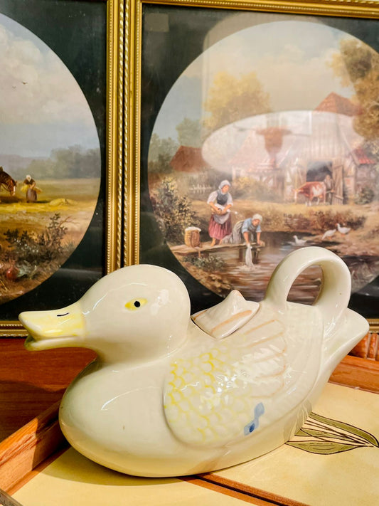 Vintage Duck Shape Ceramic Teapot – Unique Cottage Kitchen Decor