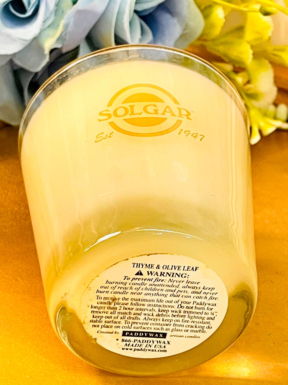 Solgar Glass Jar Candle White Home Decor Accent