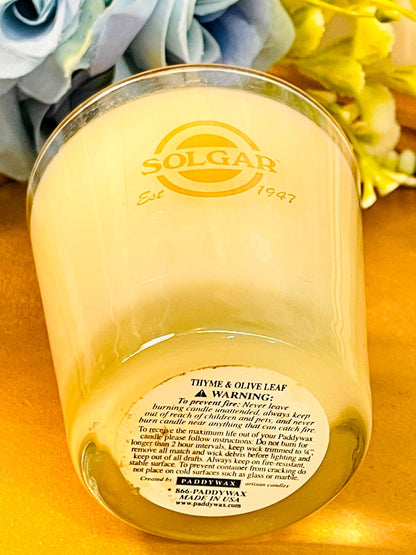 Solgar Glass Jar Candle White Home Decor Accent