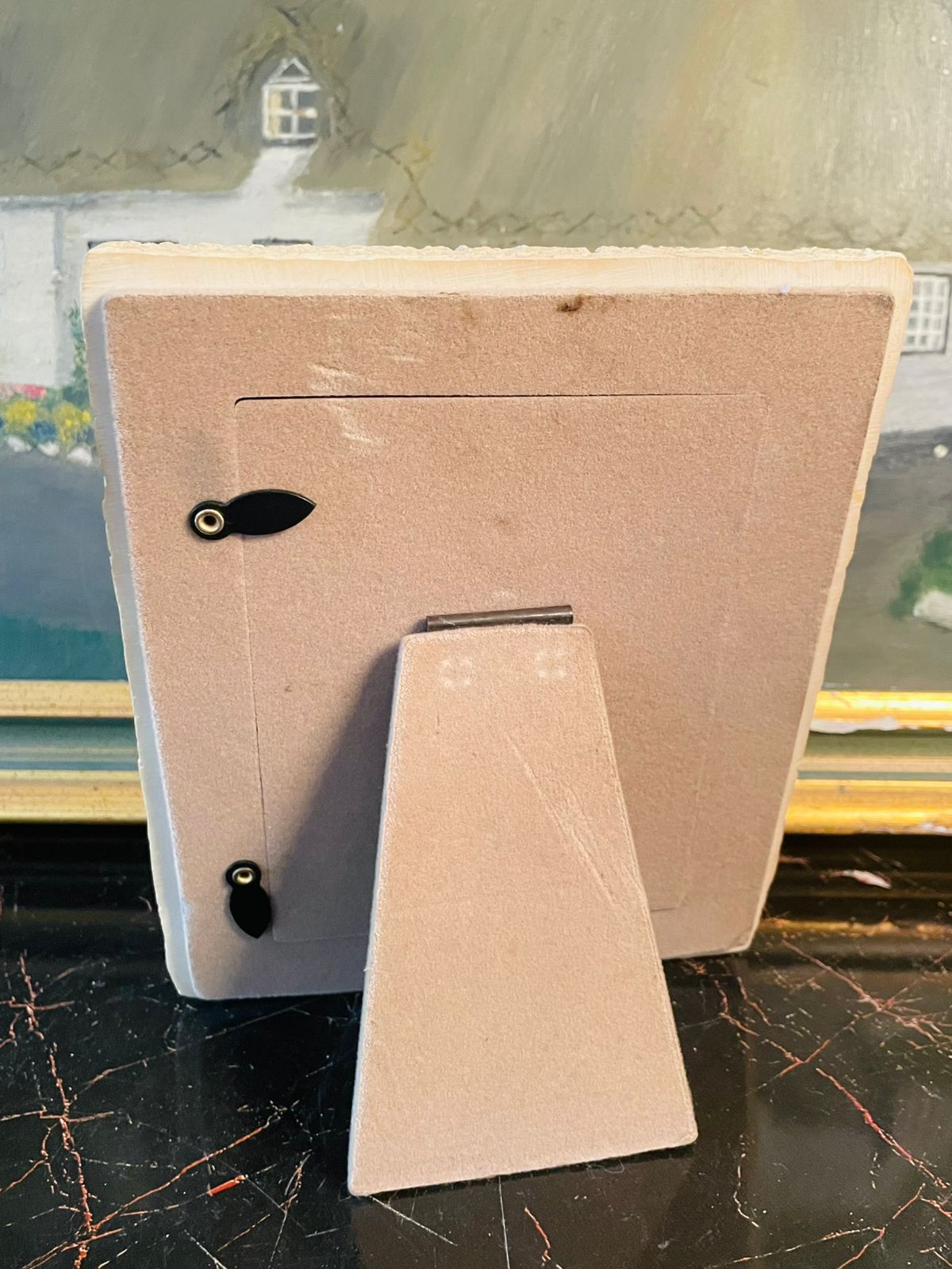 Vintage Mirror - Floral Stone Arch Mirror – Pastel Garden Design – 7 x 9 Inches, home decor