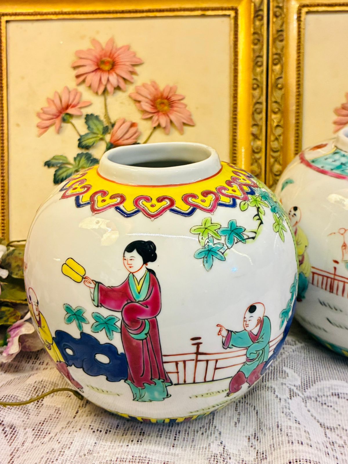 Vintage Porcelain Oriental Vases Pair (3200 each)