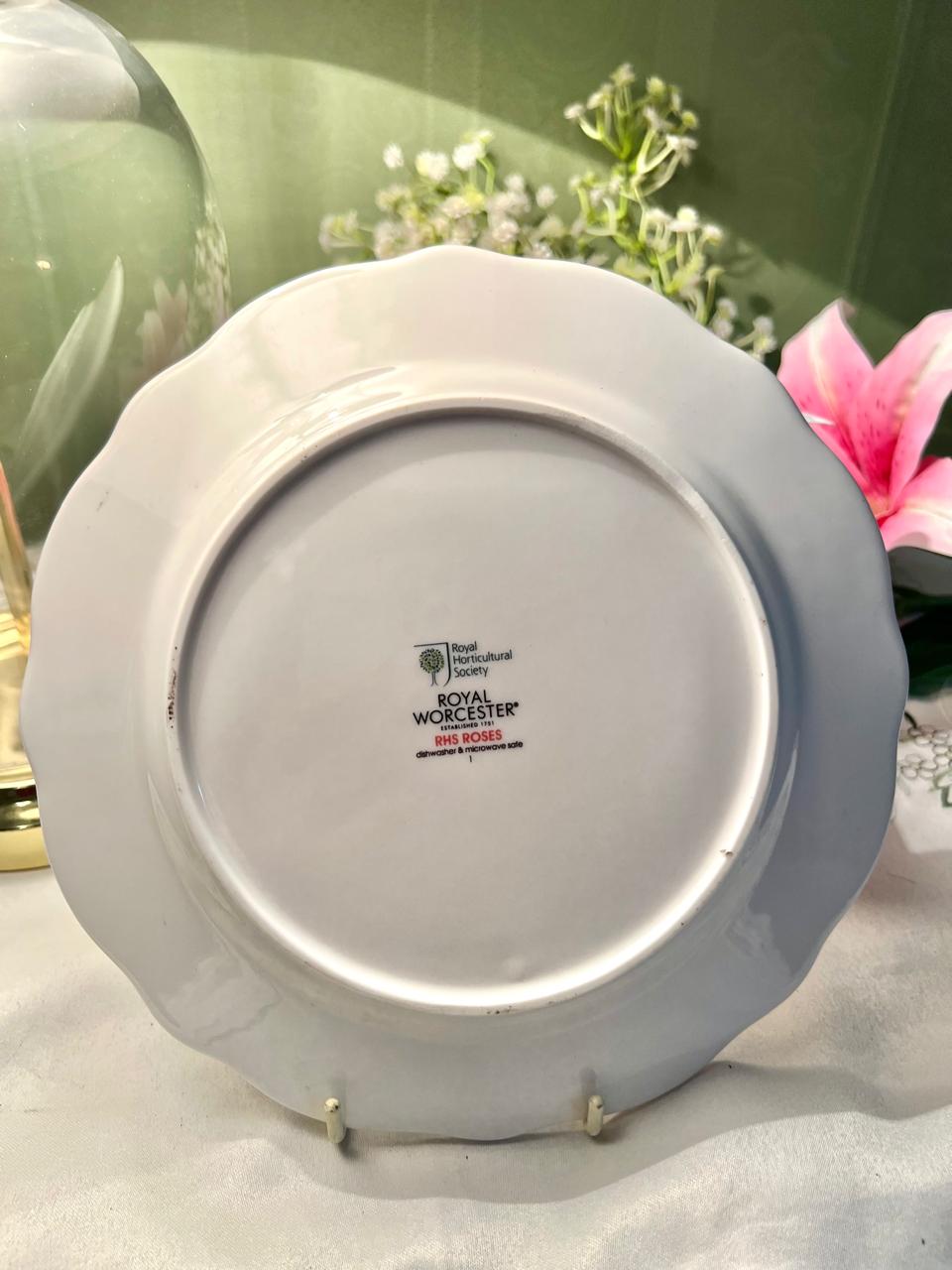 Royal Worcester RHS Roses Floral Wall Plate – 8 Inch