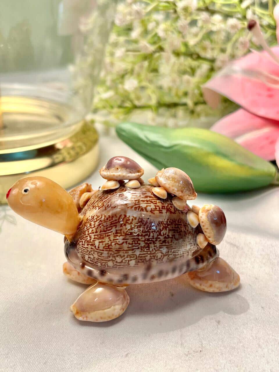 Natural Seashell Turtle Decorative Figurine | Approx. 3 in
