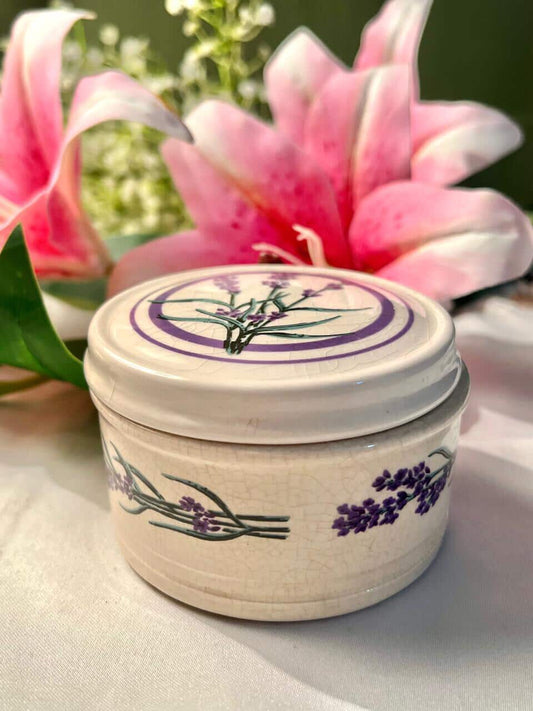 National Trust Bongath Pottery Lavender Trinket Box 10 cm