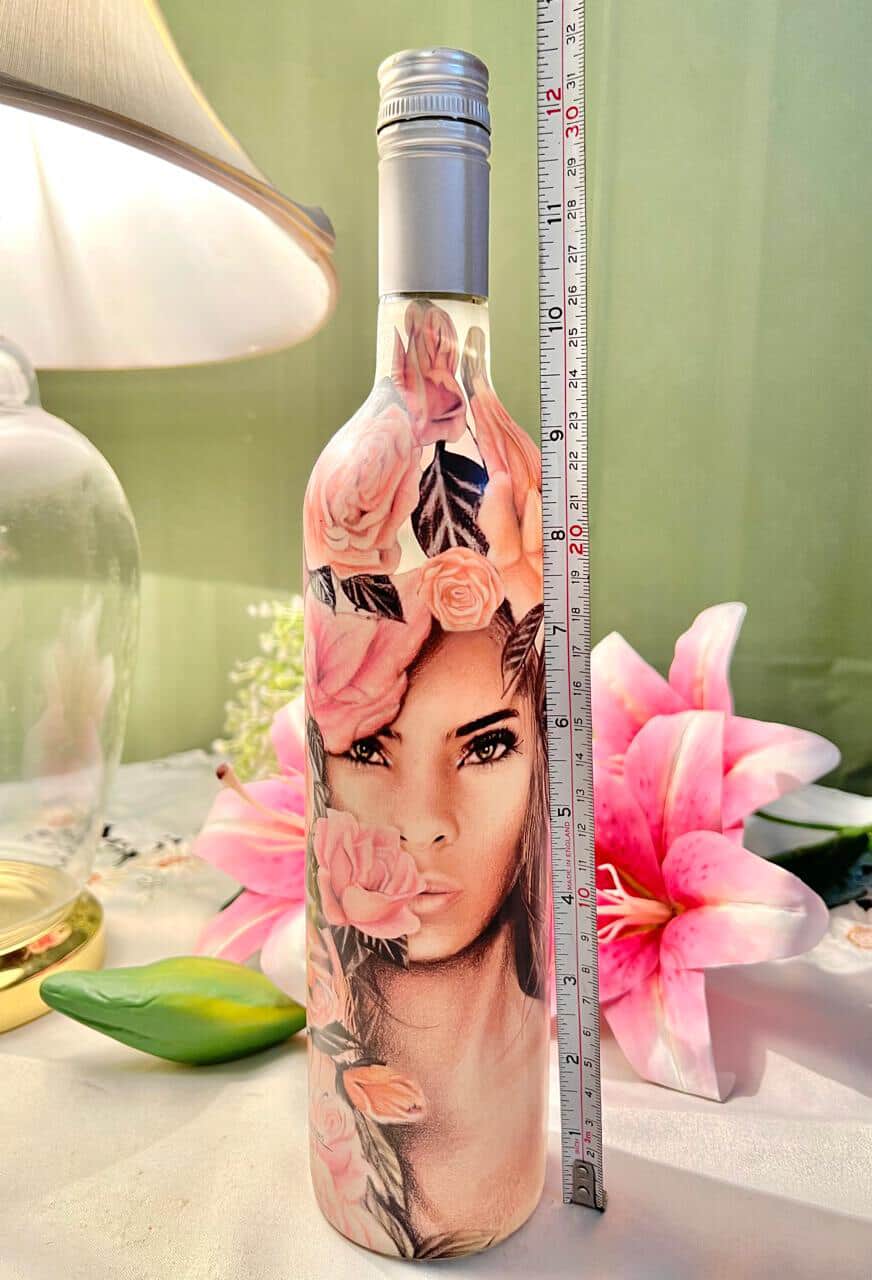 VIK La Piu Belle Rosé 2020 Decorative Crystal Bottle 30 cm