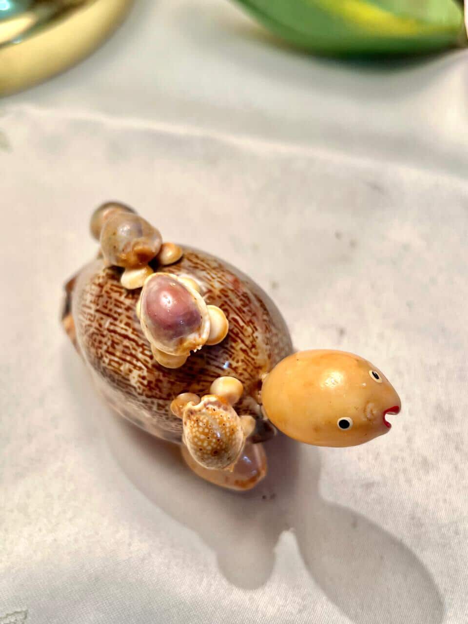 Natural Seashell Turtle Decorative Figurine | Approx. 3 in