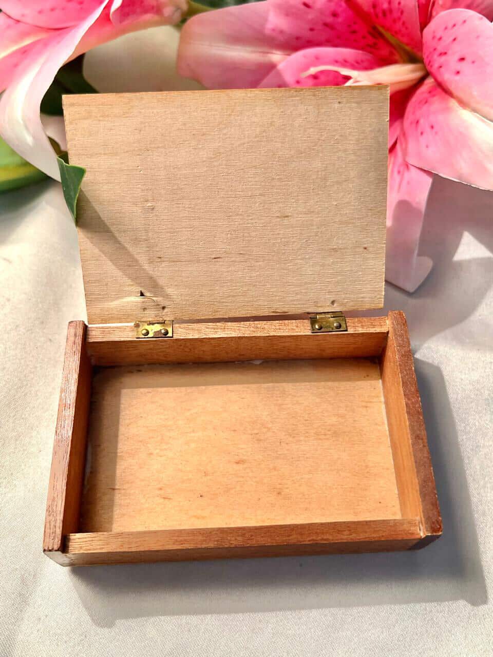 Vintage Wooden Seashell Trinket Box Multicolour Approx 12 cm