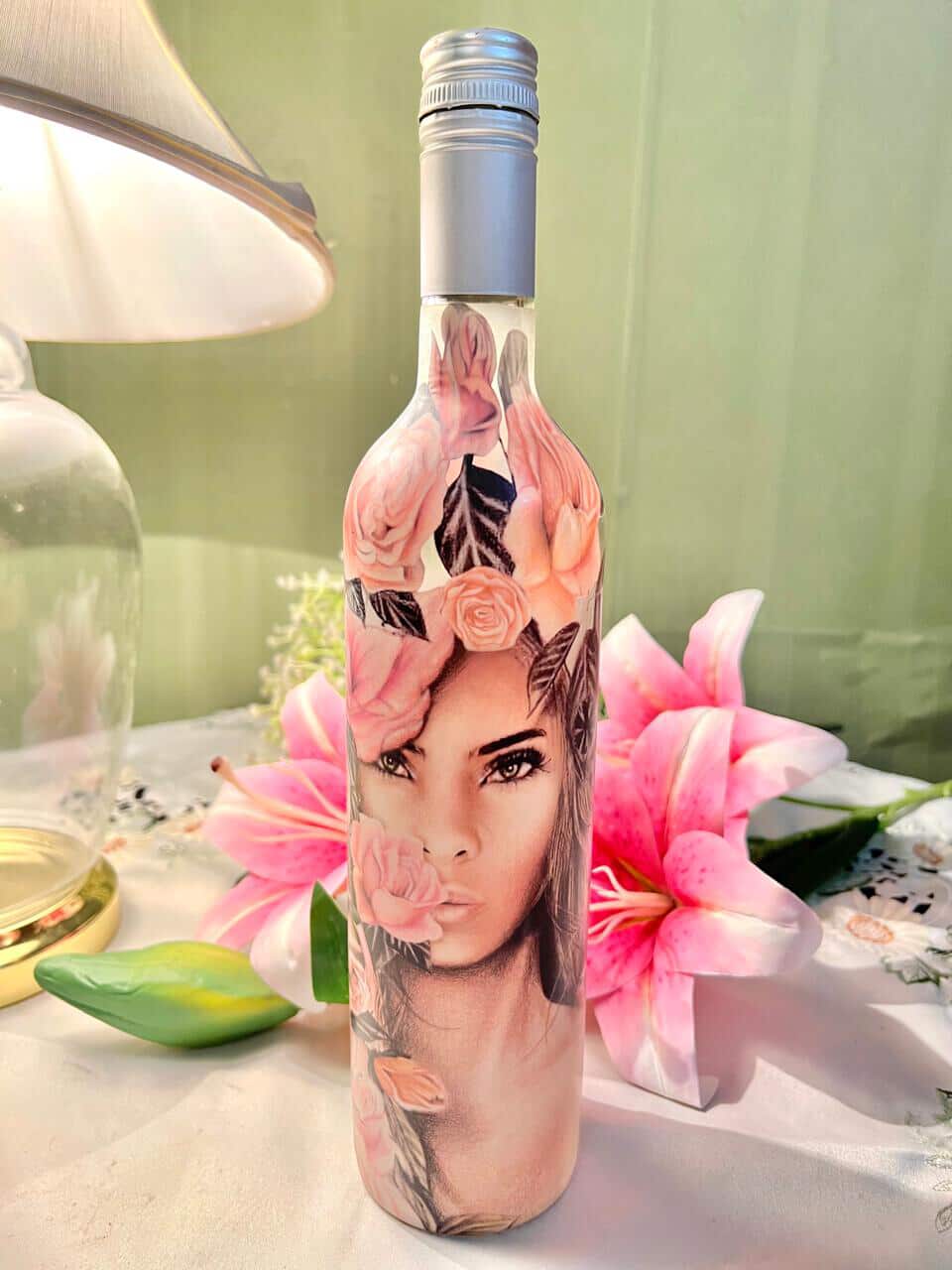VIK La Piu Belle Rosé 2020 Decorative Crystal Bottle 30 cm
