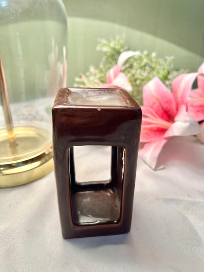 Dark Brown Ceramic Rectangular Burner 13cm