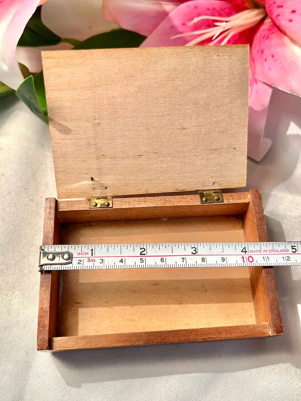 Vintage Wooden Seashell Trinket Box Multicolour Approx 12 cm