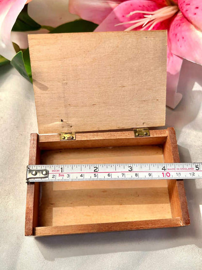 Vintage Wooden Seashell Trinket Box Multicolour Approx 12 cm
