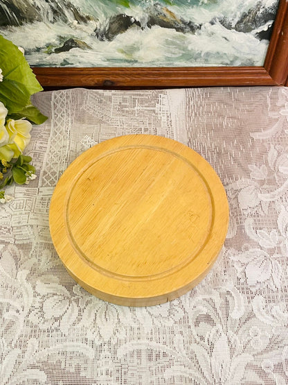 Vintage Wooden Cheese Cutting Board with Knife Set