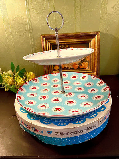 Vintage Home Sweet Home 2-Tier Cake Stand 26 cm Boxed