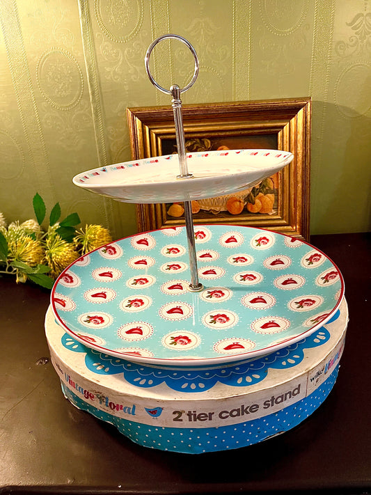 Vintage Home Sweet Home 2-Tier Cake Stand 26 cm Boxed