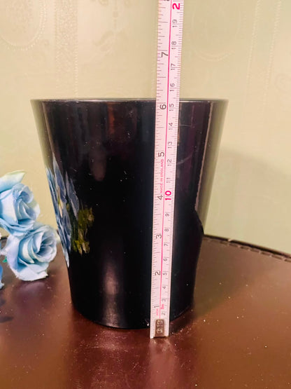 Black Ceramic Planter Pot – 6 Inch Decorative Plant Holder