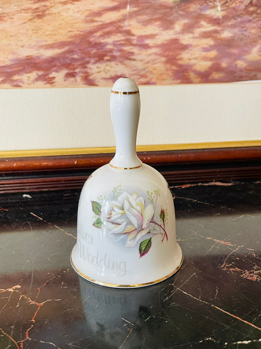 vintage glass bell, hand painted flower bell, pink flower collectible bell, white milk glass bell, floral motif décor, shabby chic vintage finds, cottagecore home décor, collectible glass bells, rare thrift treasures, English vintage bell