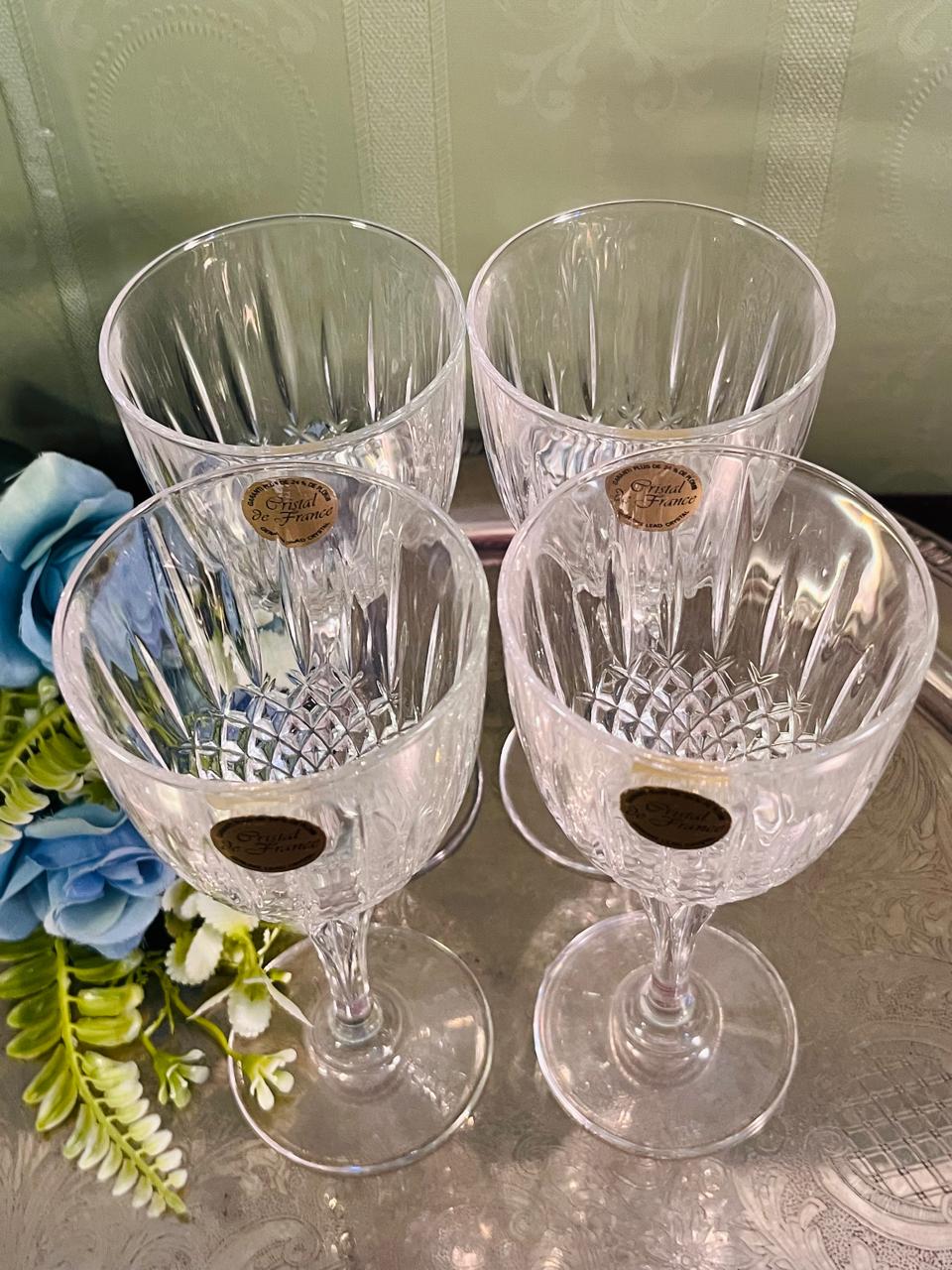 Cristal de France Crystal Goblets Set of 4 – 17 cm