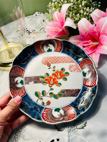Vintage Japanese Imari Style Porcelain Decor Plate 23 cm