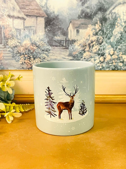 Deer Print Ceramic Mug Winter Design Prima Design