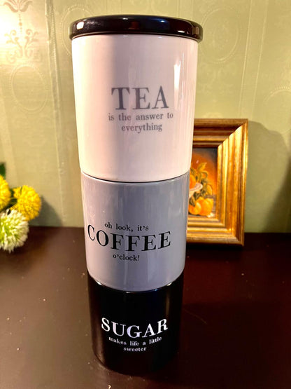 Tea Coffee Sugar Ceramic Canister Set – Air Tight
