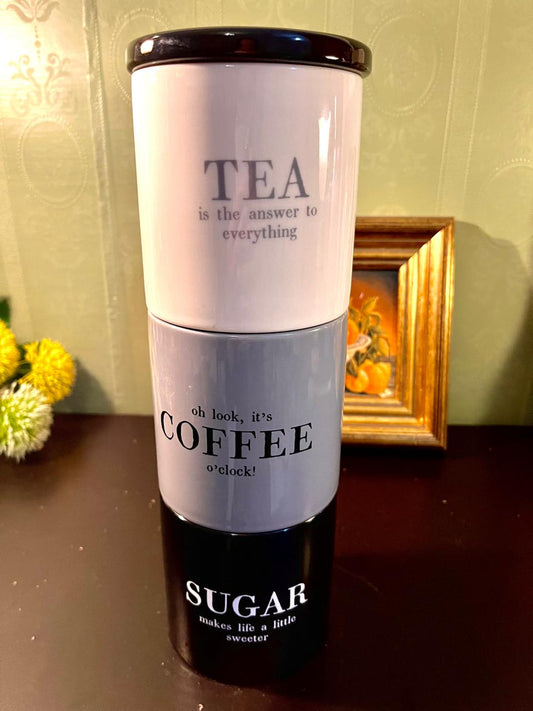 Tea Coffee Sugar Ceramic Canister Set – Air Tight