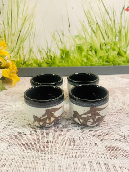 Vintage Japanese Style Sake Set with 4 Glass