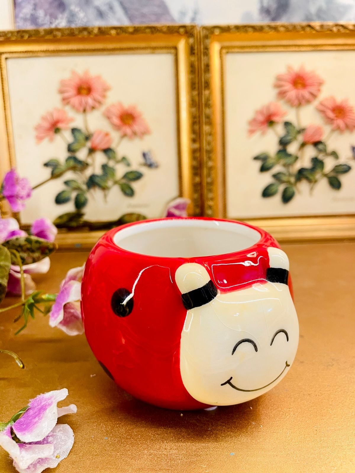 Cute Ladybug Ceramic Planter Pot Decor