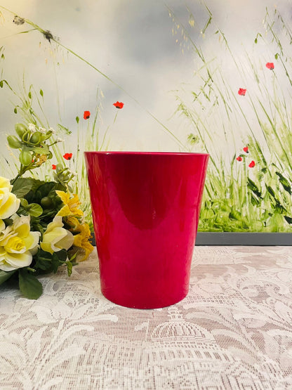 Glossy Red Plant Pot – Bold Modern Home Decor