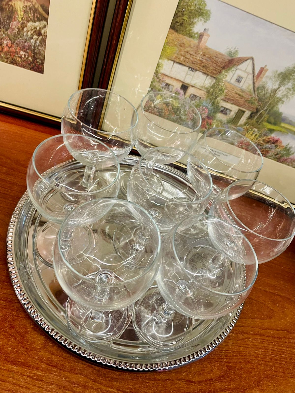 Set of 8 Clear Glasses – 6 Inch Height | Elegant Stemware