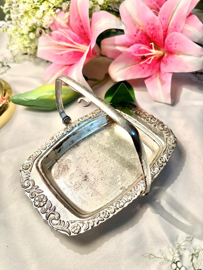Queen Anne Silver Ornate Serving Dish with Handle 18 cm