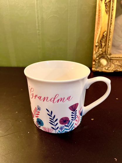 Grandma Floral Ceramic Coffee Mug 4 Inch