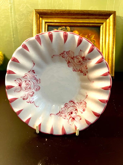 8 Inch Hand-Painted Pink Floral Ceramic Decorative Bowl