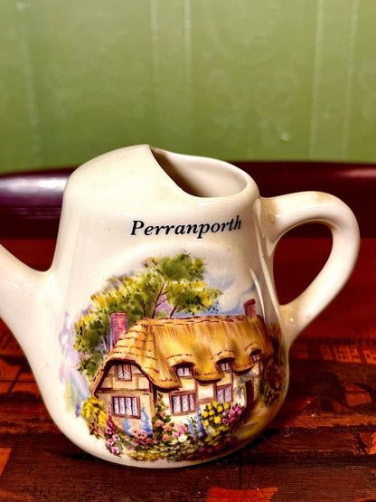 Vintage Dartmouth Cottage Scene Ceramic watering can | Souvenir Coffee Mug