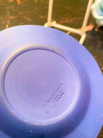 Vintage Wedgwood Blue Jasperware Silver Jubilee Plate, 4in