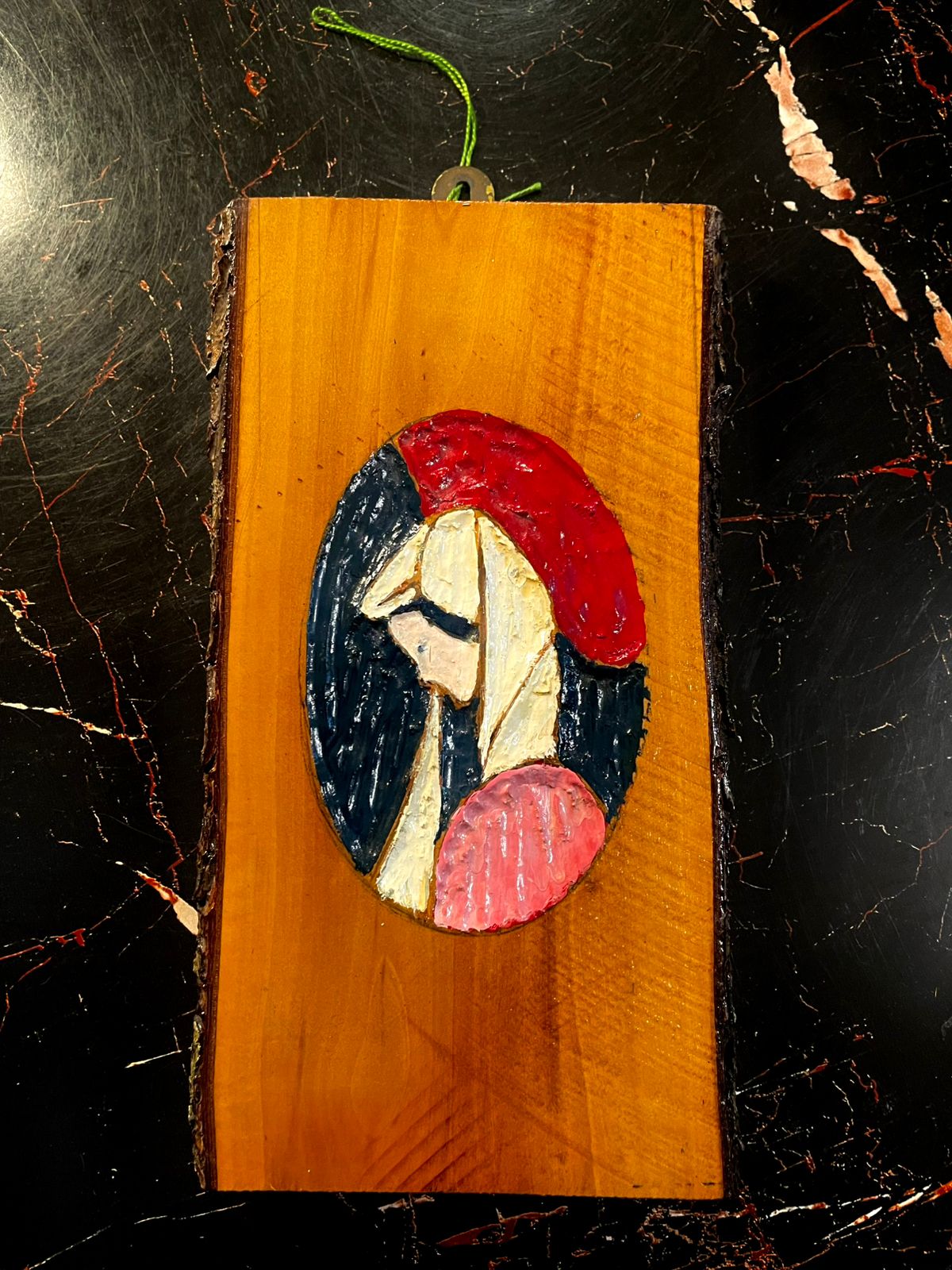 Vintage Abstract Wooden Wall Plaque – Mid Century Style Art