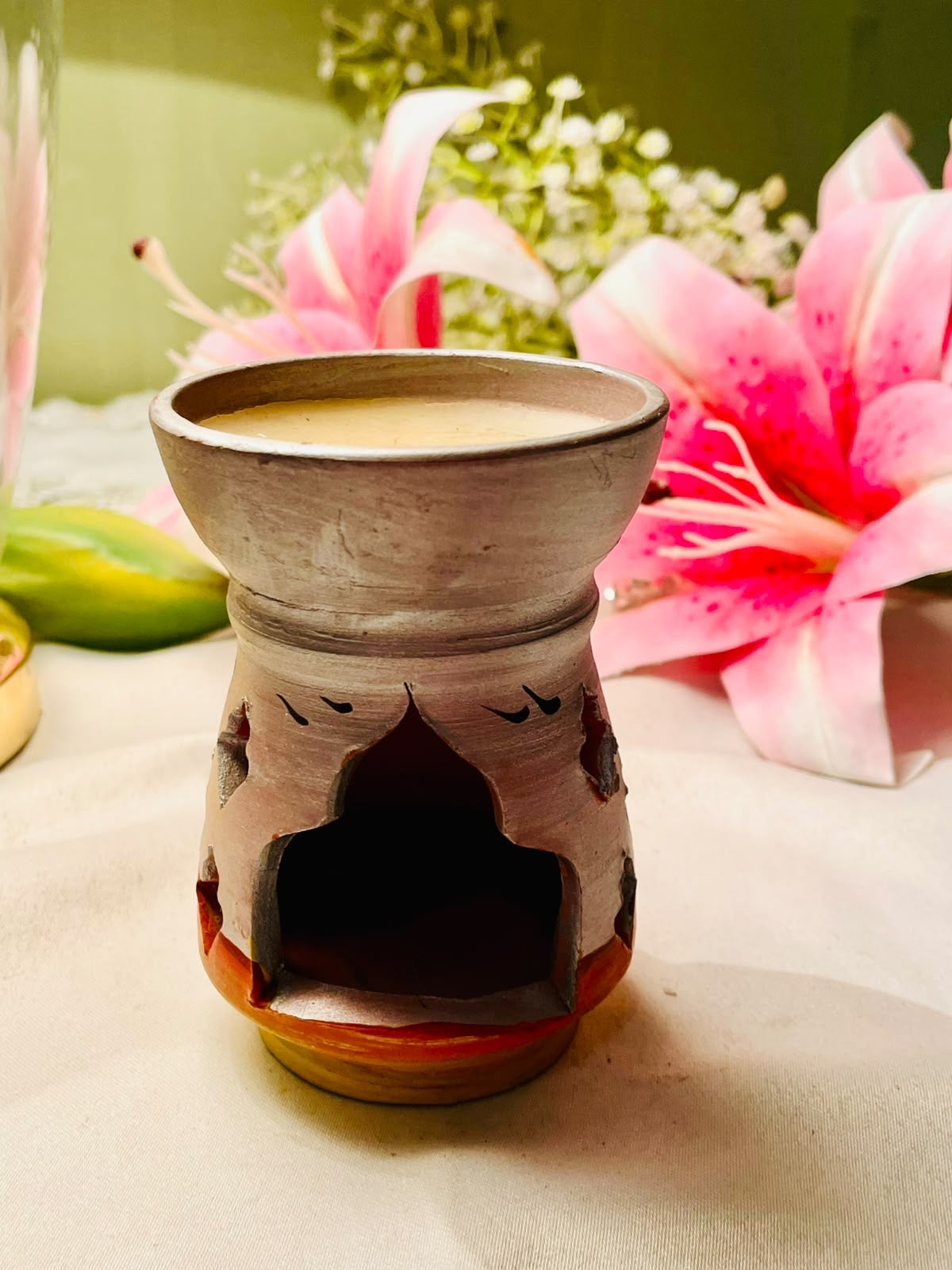 Tunisie Hand-Painted Ceramic Floral  Burner 11cm