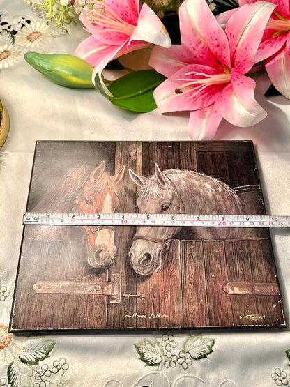 Dick Twinney “Horse Talk” Equestrian Wall Plaque 10"